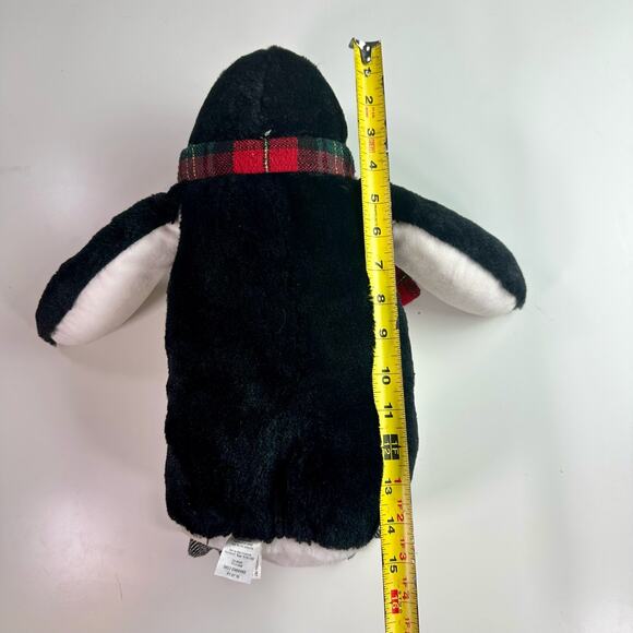 Pier 1 Imports Penguin Plush With Baby In Pouch Scarf Stuffed Animal Toy - Picture 10 of 11